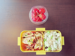 突撃！隣のカイシャのお弁当女子：時短＆豪華な枝豆混ぜご飯の巻